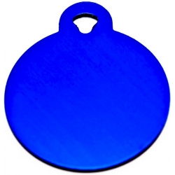 Engraved Small Blue Circle Dog Tag - Cat Tag